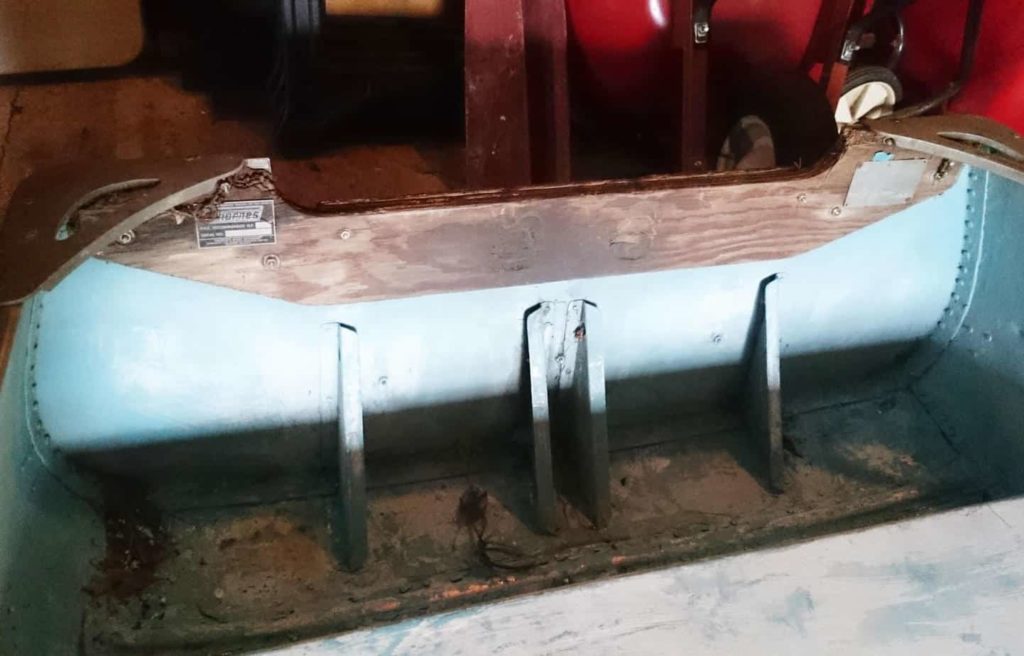 A tin boat transom, boat DIY project concept. 