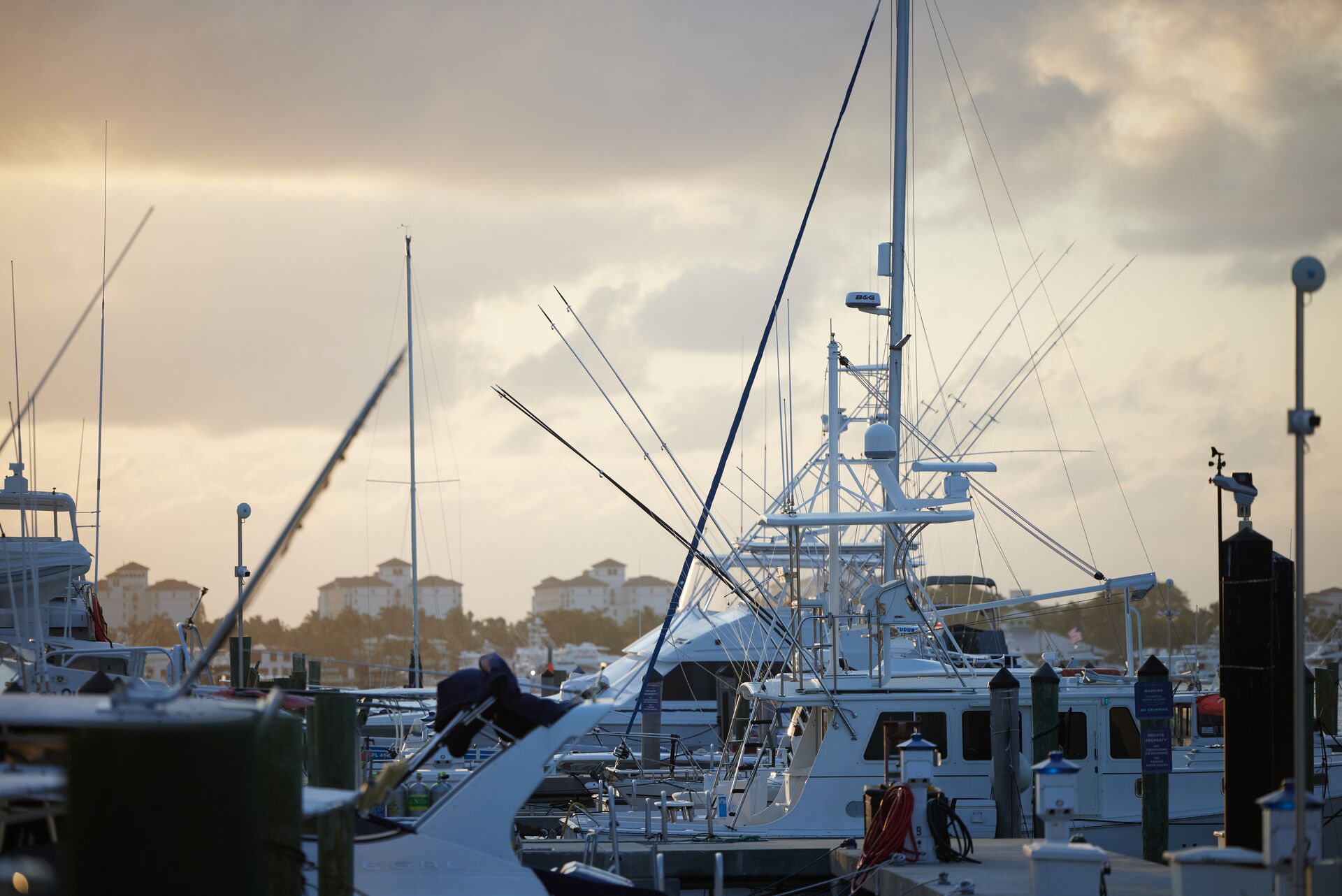 Boats at a marina, boating in Maine concept. 