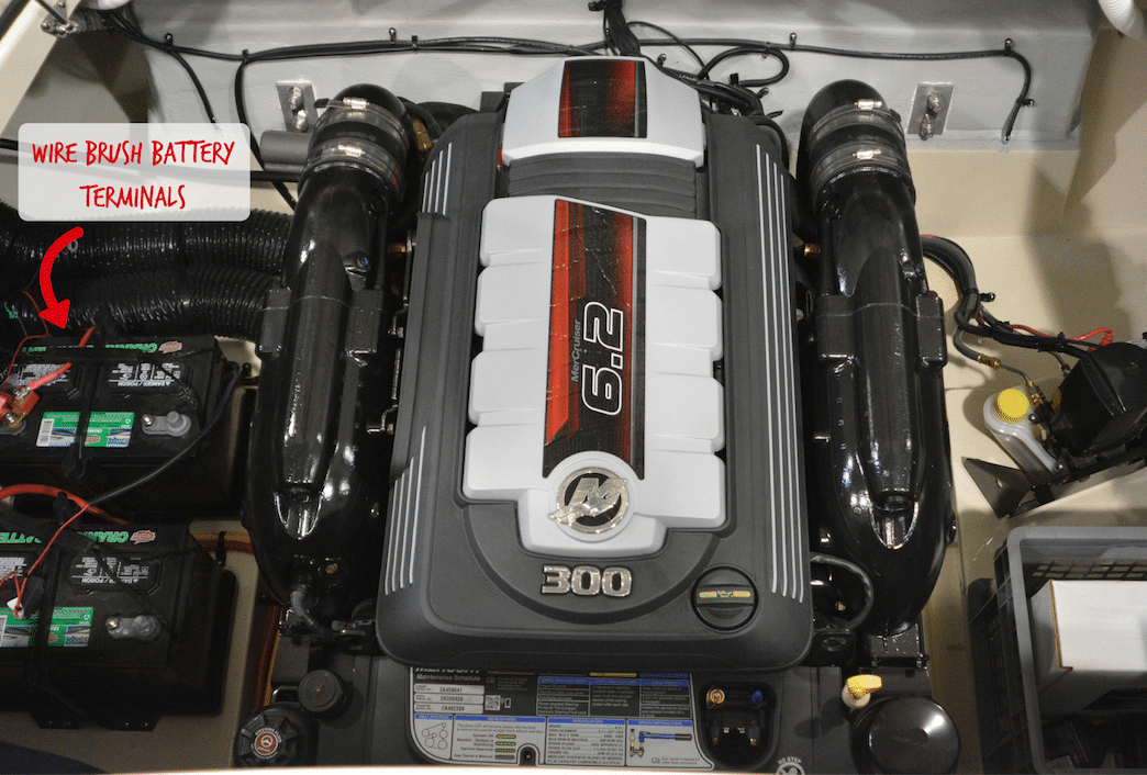 Picture of a boat motor, clean for spring concept.
