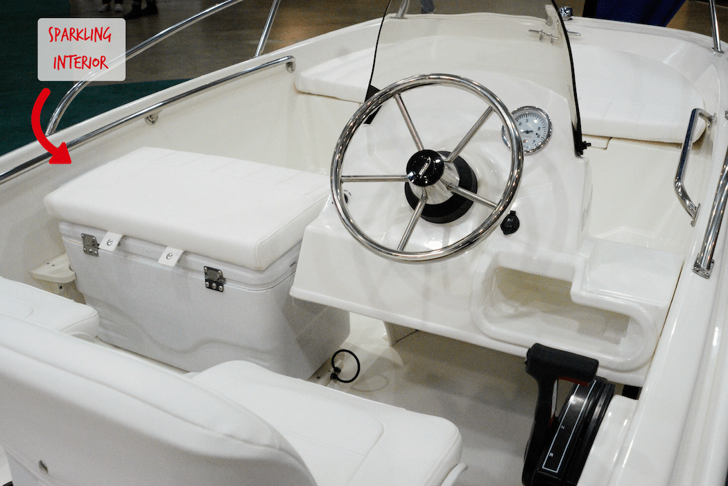 Picture of a properly maintained boat interior, to illustrated proper boat maintenance.